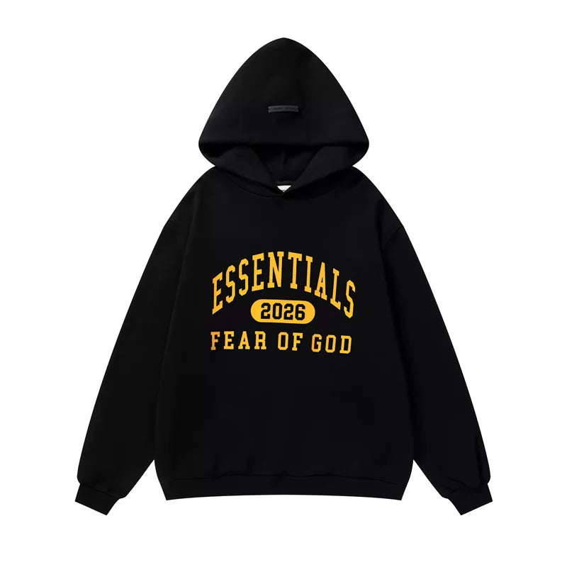 FOG Essentials 2026 Black Oversized Hoodie