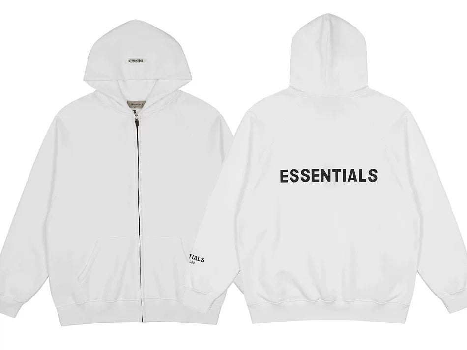 Fear of God Essentials Full-Zip Hoodie White