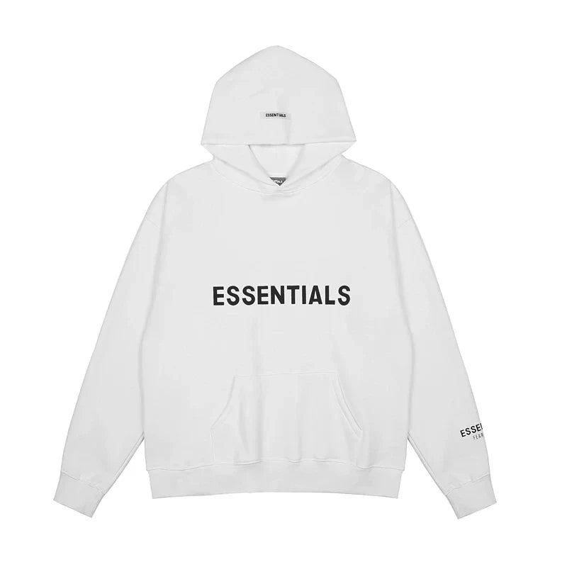 Fear of God Essentials Sleeve Print Pullover Hoodie – White