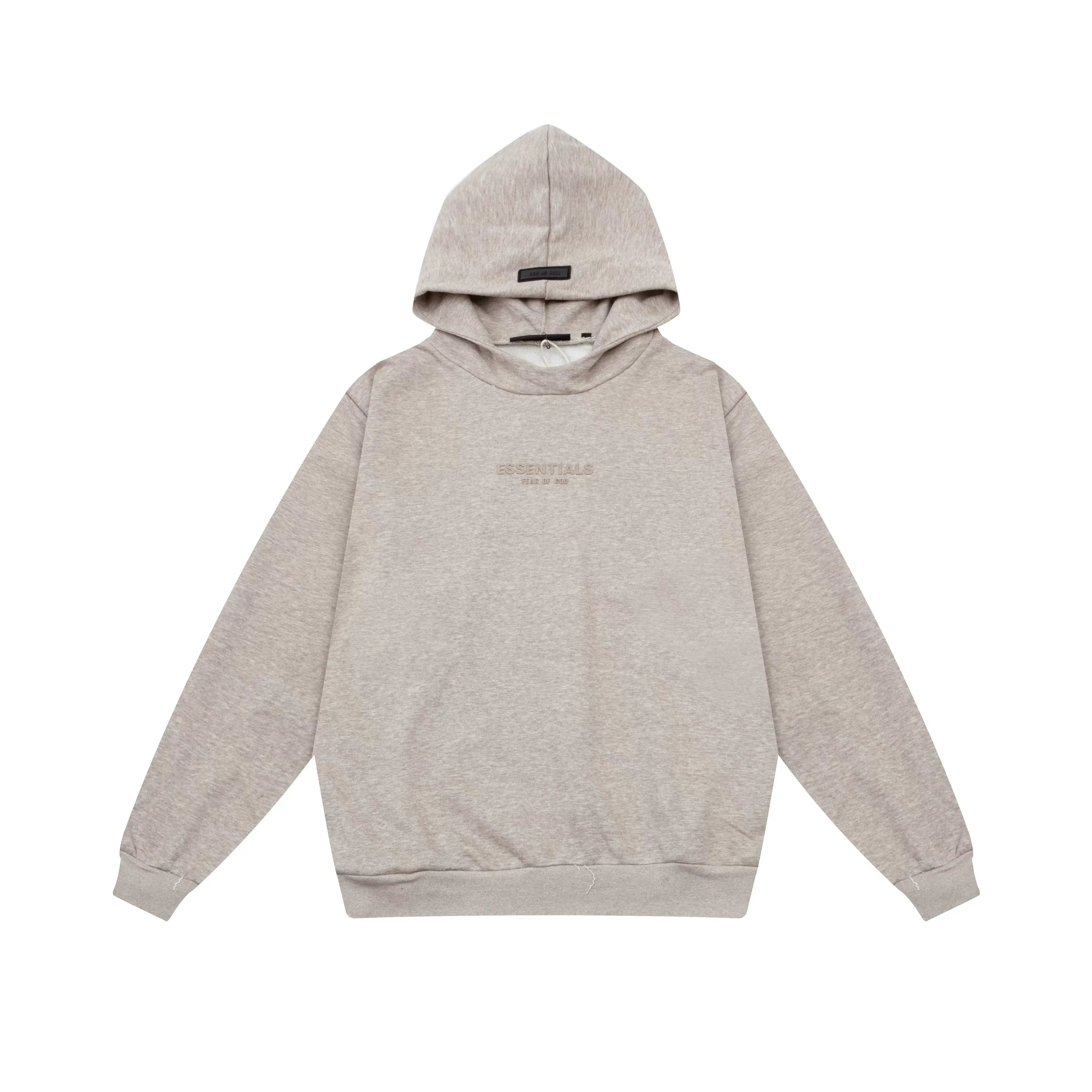Fear of God Essentials Silicone Logo Hoodie & Sweatpants Set Oat Heather
